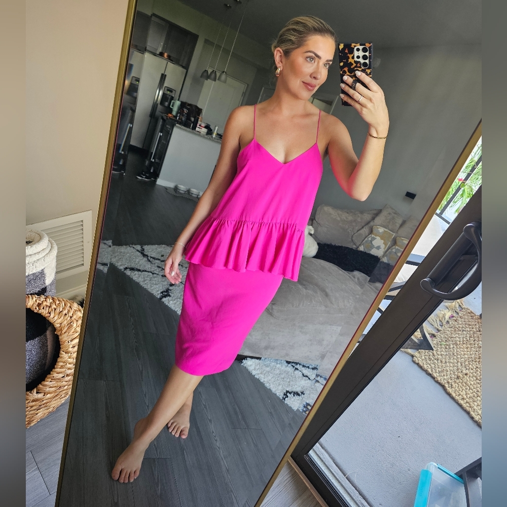 1. State Fuschia Tiered Ruffle Dress